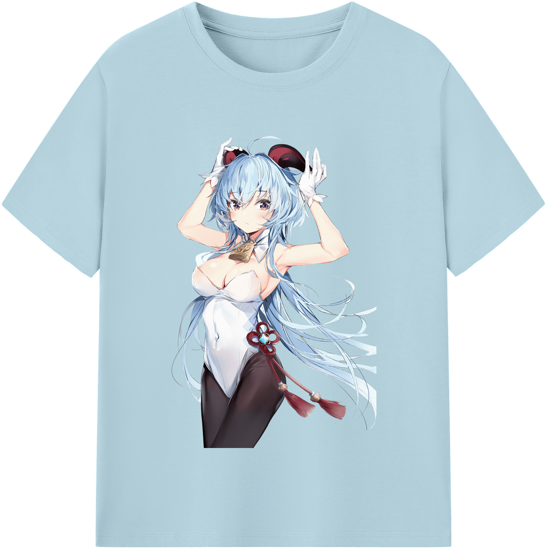 げんし神 甘雨 かんう genshin Ganyu 綿100％半袖Tシャツ（フロントプリント）